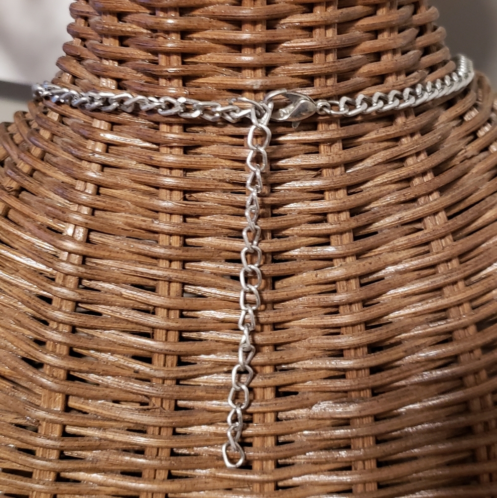 Silver fringe long necklace - Picture 5 of 5